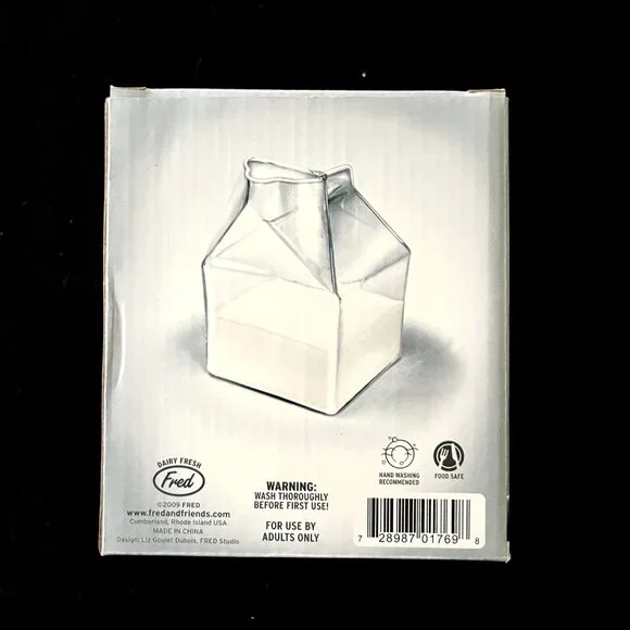 NWOT ‘Half Pint Mini Carton Creamer’ Hand Blown-Glass - Picture 6 of 7